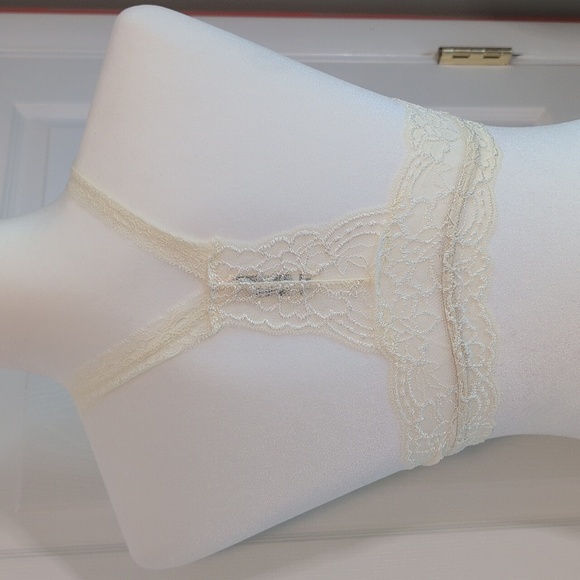 Anemone Cream and Blue Racerback Lace Bralette Set NWT - Picture 8 of 12